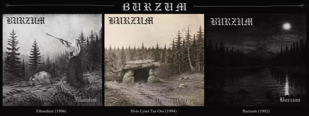 جلد آلبومهای اولیه بورزوم (Burzum) نماد بلک متال آمبیانت نروژی