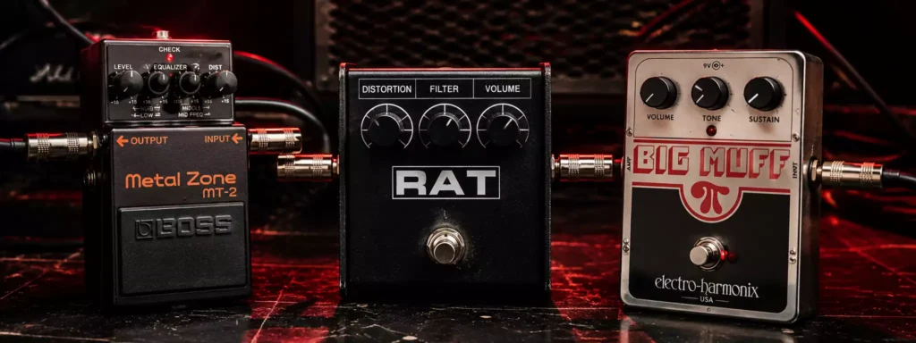 پدال Boss MT-2 Metal Zone، ProCo RAT و Big Muff برای گیتار متال