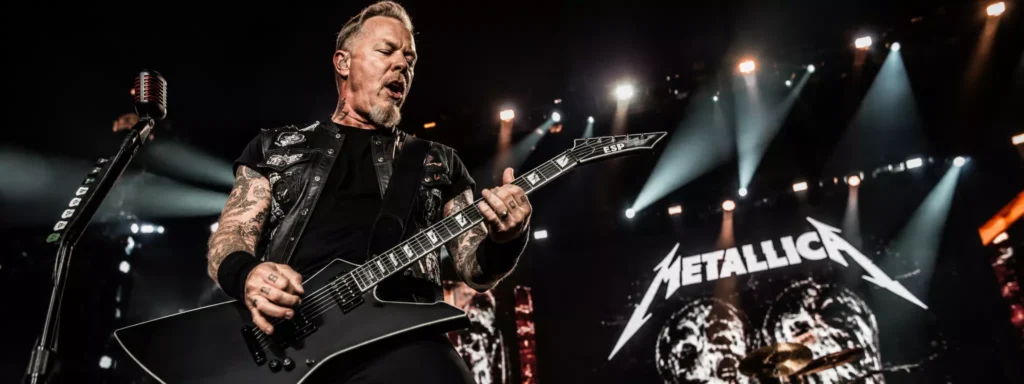 جیمز هتفیلد خواننده و گیتاریست Metallica با گیتار ESP